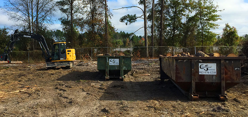 Cumberland Landclearing and cleanup with roll-off containers