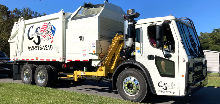 Cumberland Services state-of-the-art garbage truck.